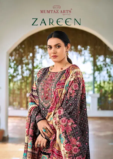 Zareen By Mumtaz Jam Satin Embroidery Dress Material Exporters In India
